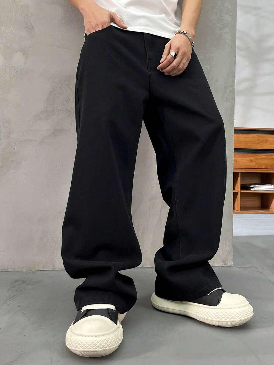 CZARNE SPODNIE JEANS