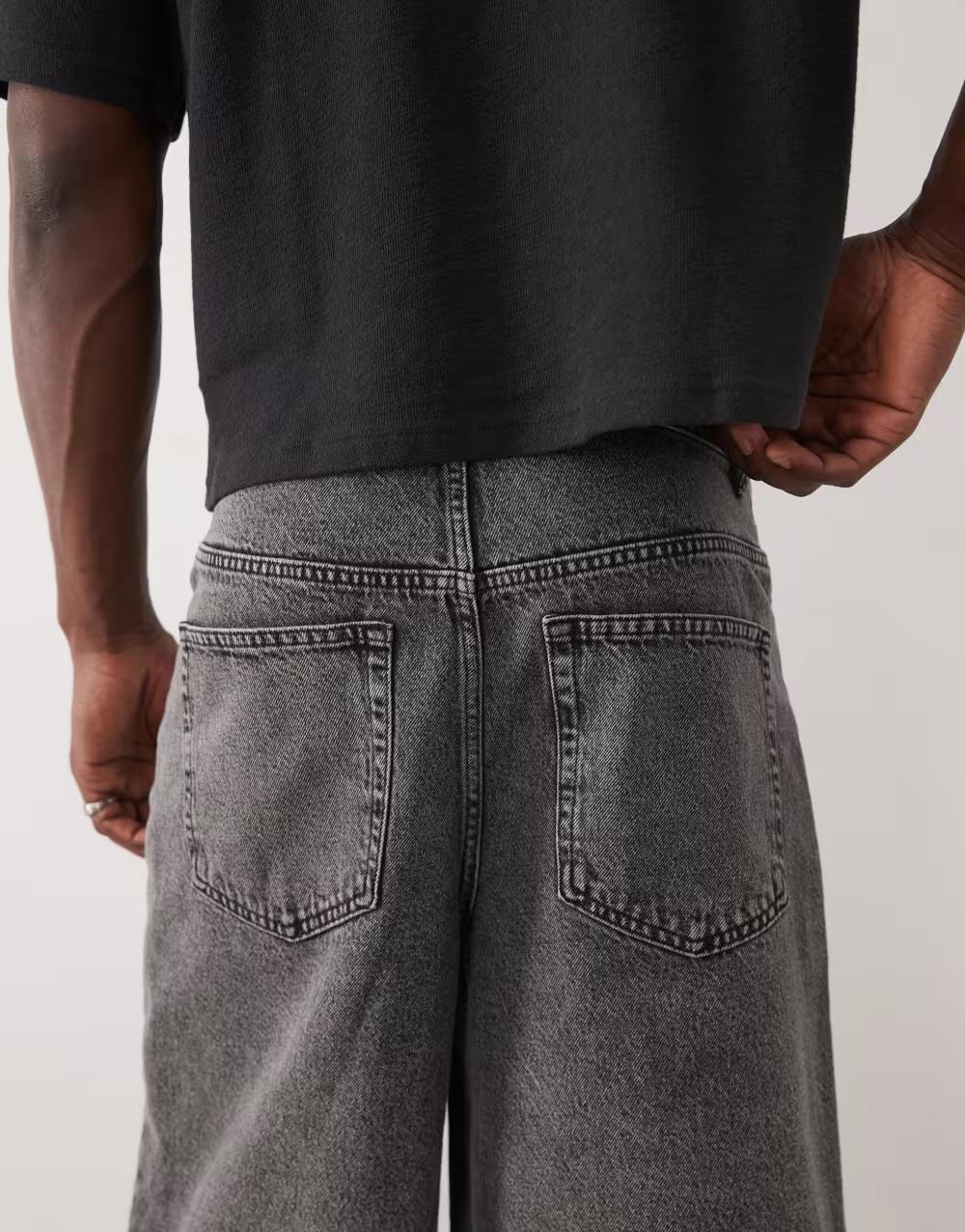SZARE SPODENKI JEANS