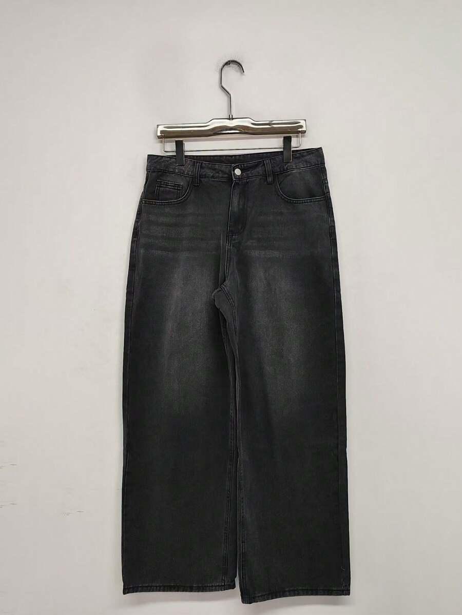 CZARNE SPODNIE JEANS 