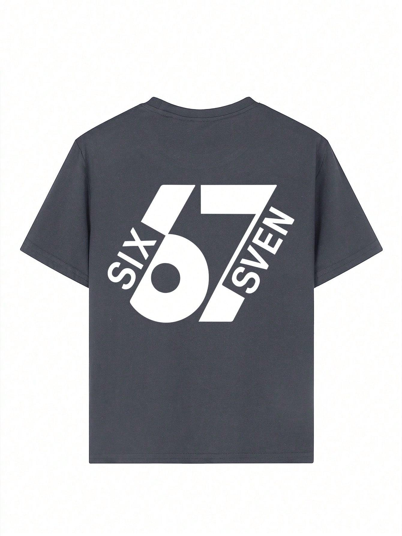 SZARY T-SHIRT PRINT