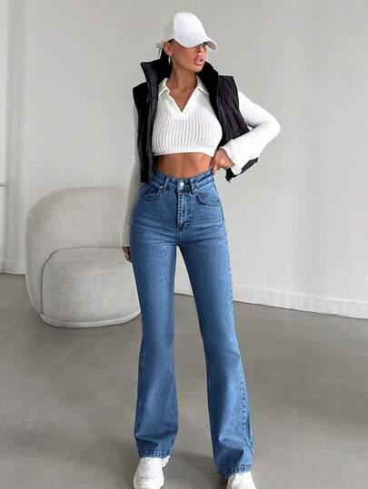 SPODNIE JEANS DZWONY
