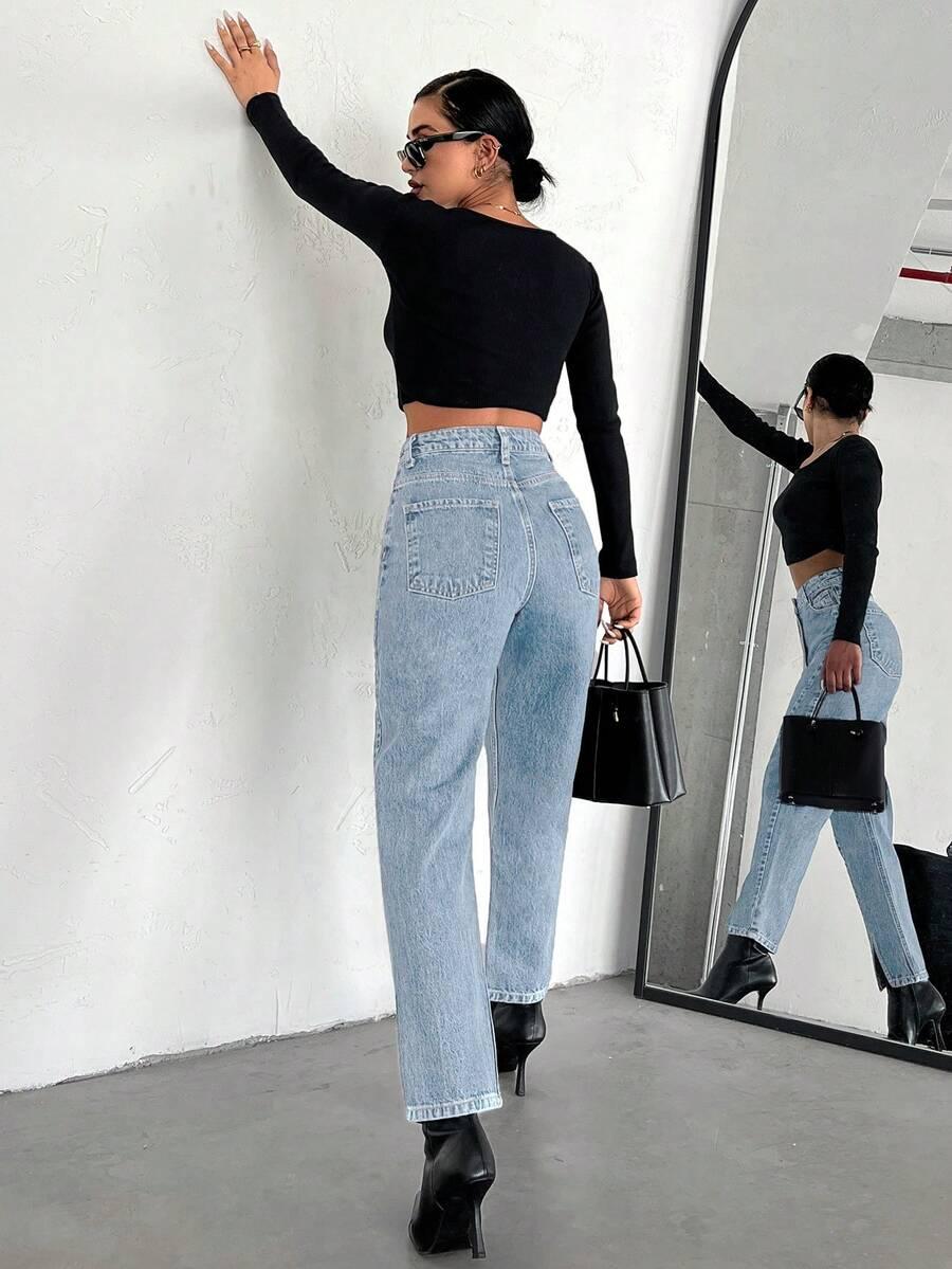 NIEBIESKIE JEANSY KIESZENIE 