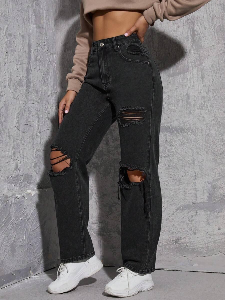 czarne spodnie jeans 
