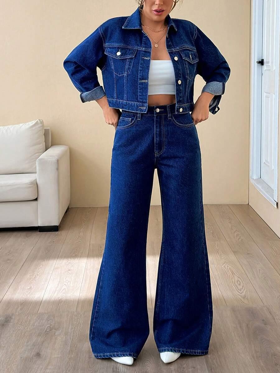 kurtka spodnie komplet jeans 