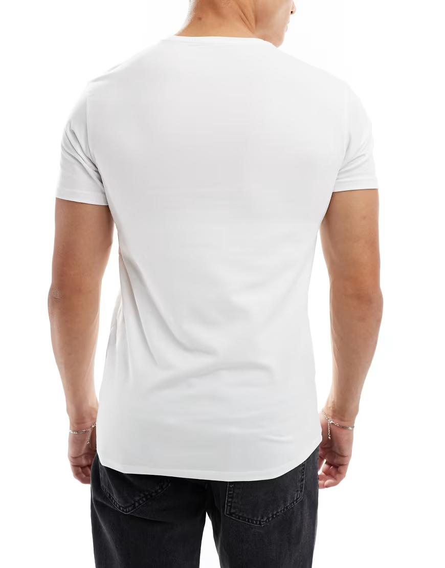 klasyczny biały t-shirt okrągły dekolt