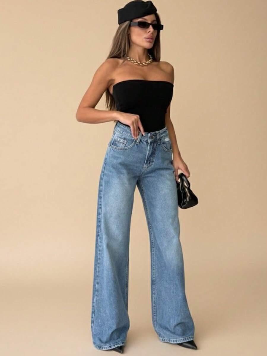 NIEBIESKIE SPODNIE JEANS