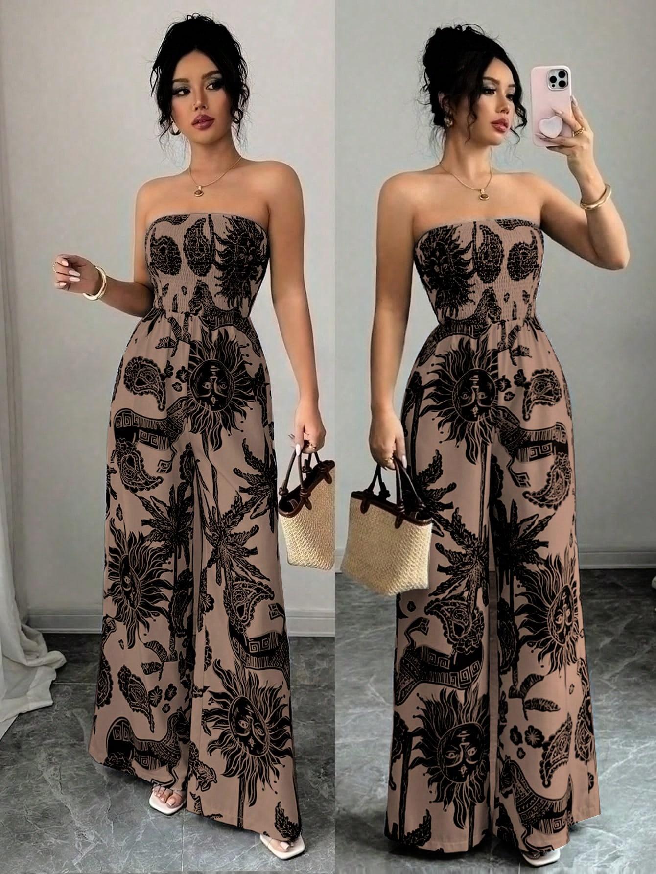 ELEGANCKI KOMBINEZON Z ODKRYTYM PLECAMI POLIESTER