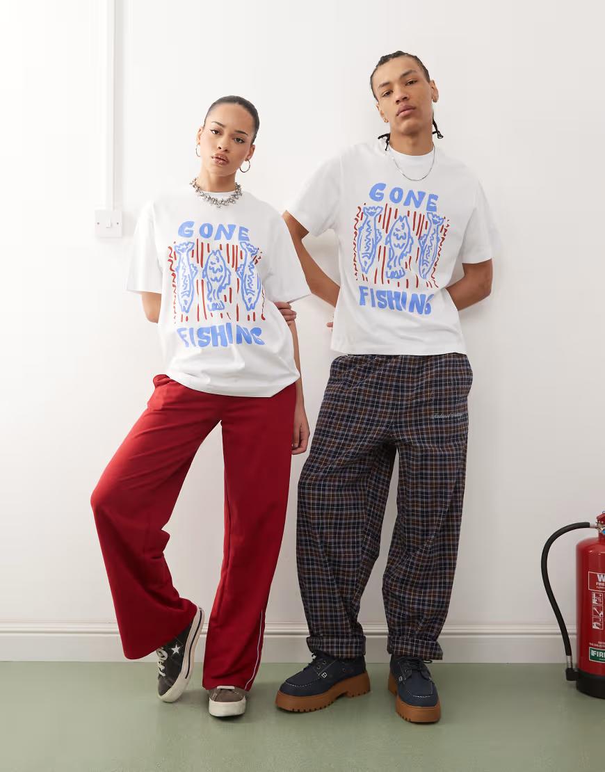 biały t-shirt print