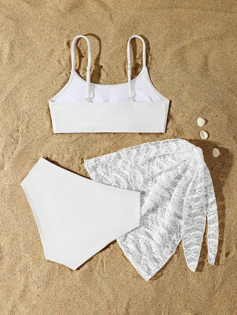 DWUCZĘŚCIOWE BIKINI DAMSKIE Z WIĄZANĄ SPÓDNICZKĄ 