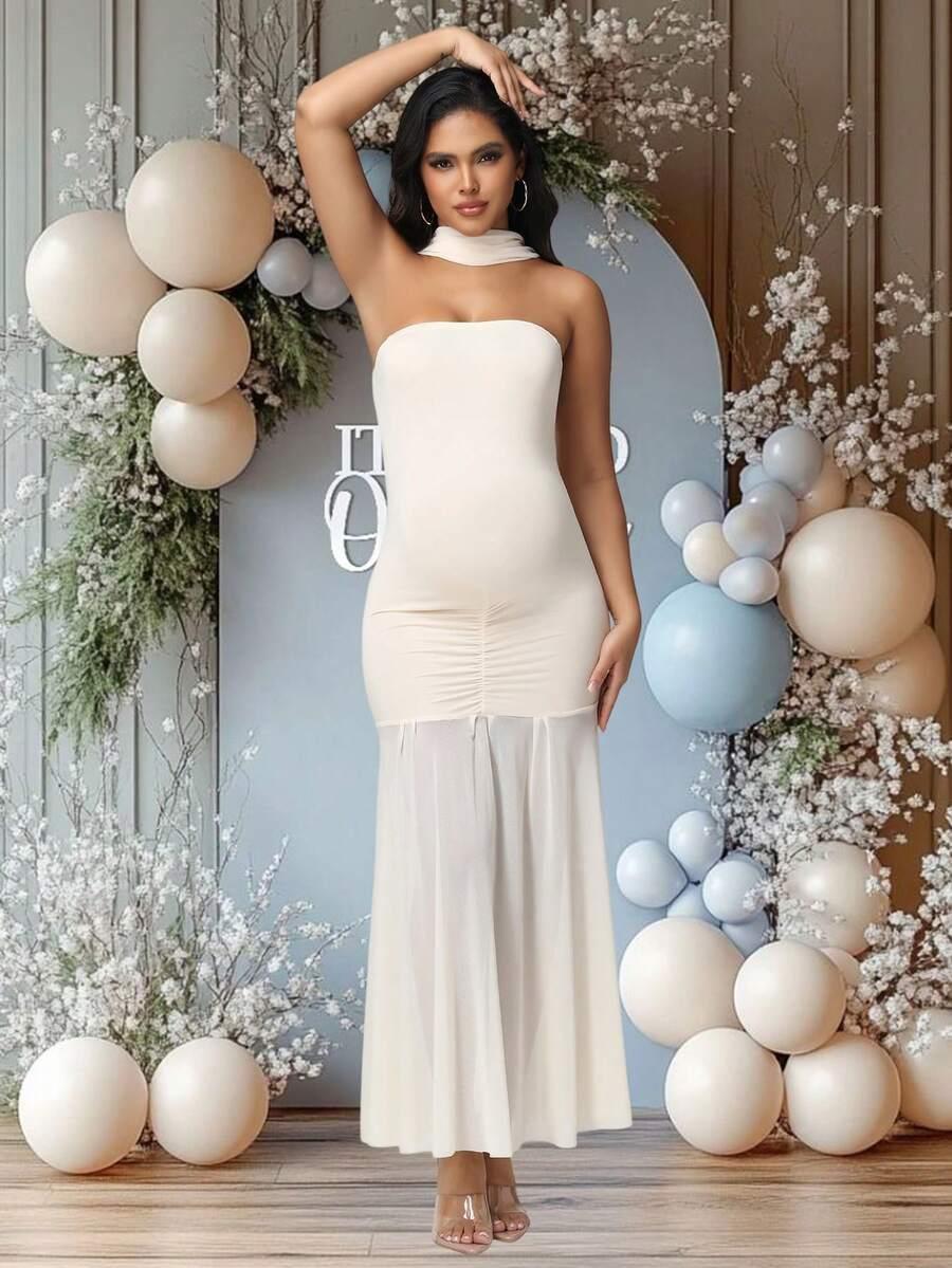 sukienka Off-Shoulder siateczka