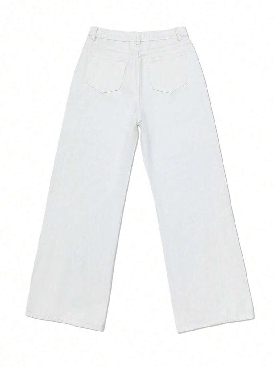 BIAŁE SPODNIE JEANS 