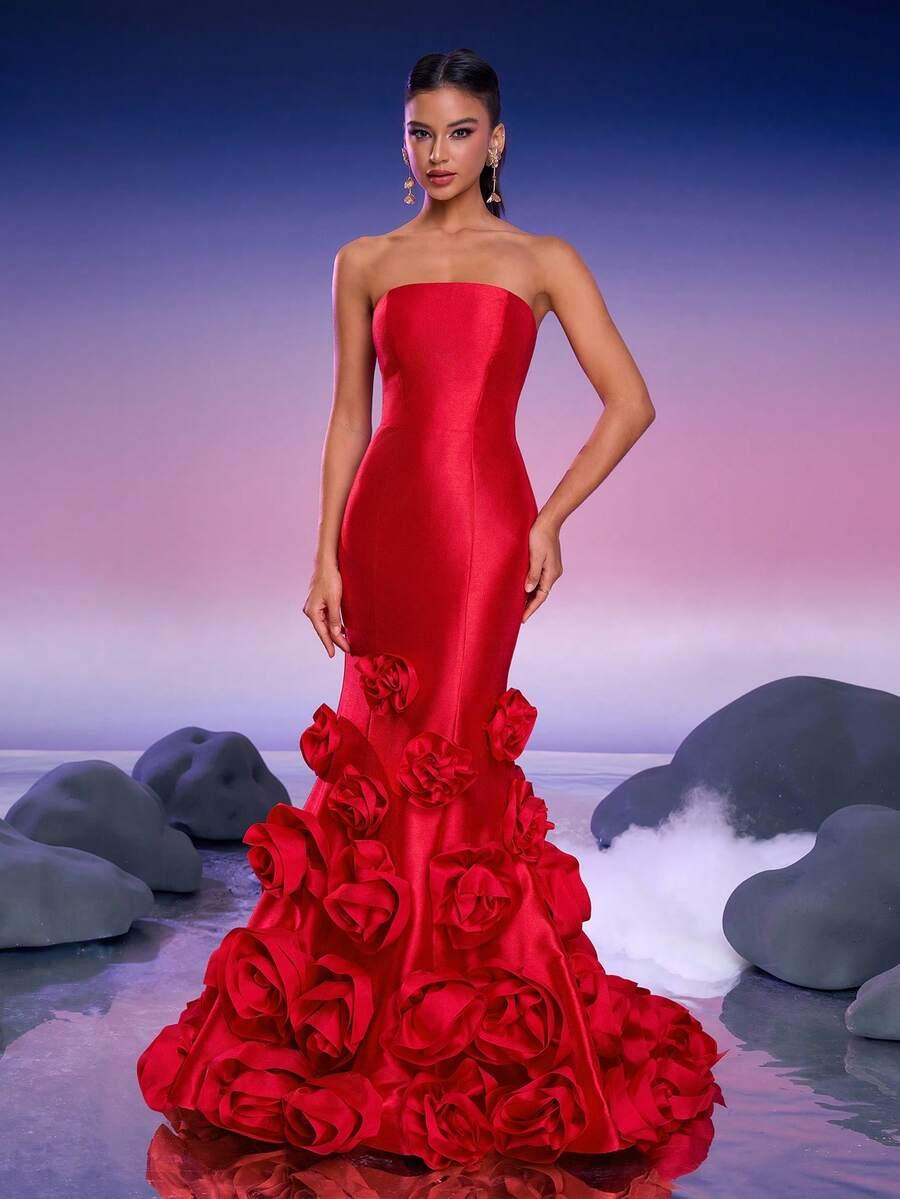 czerwona maxi sukienka glamour