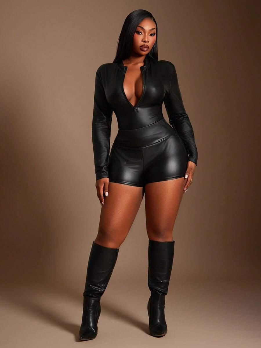 czarne body zip 