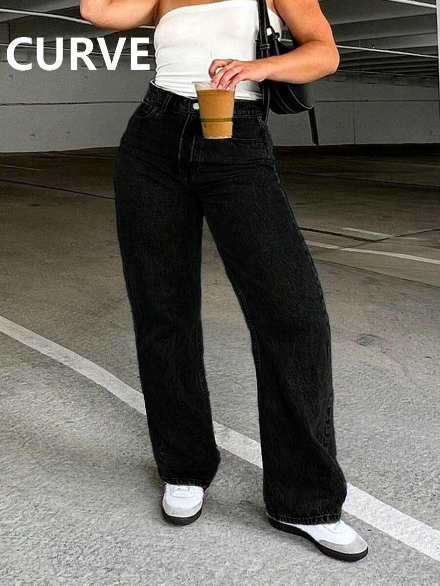 CZARNE SPODNIE JEANS