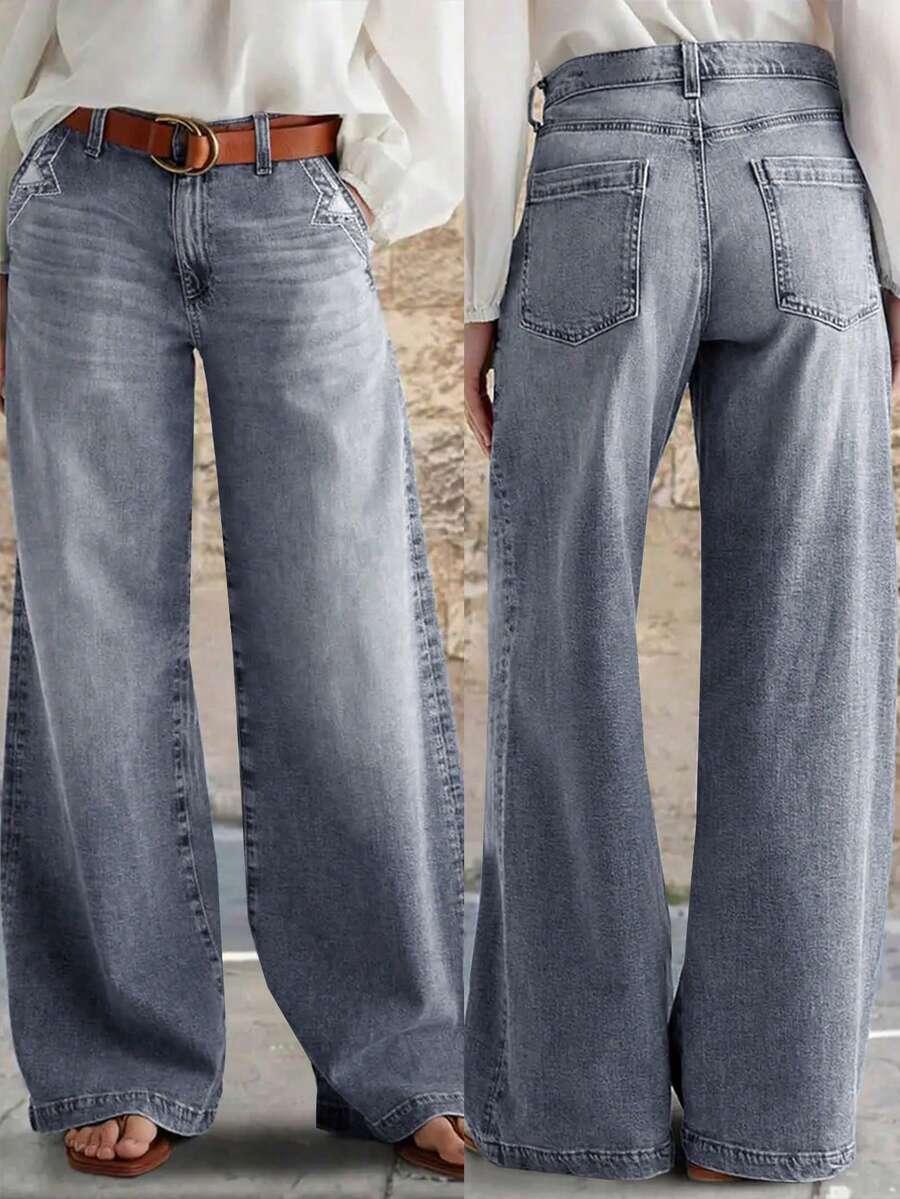 SZARE SPODNIE JEANS