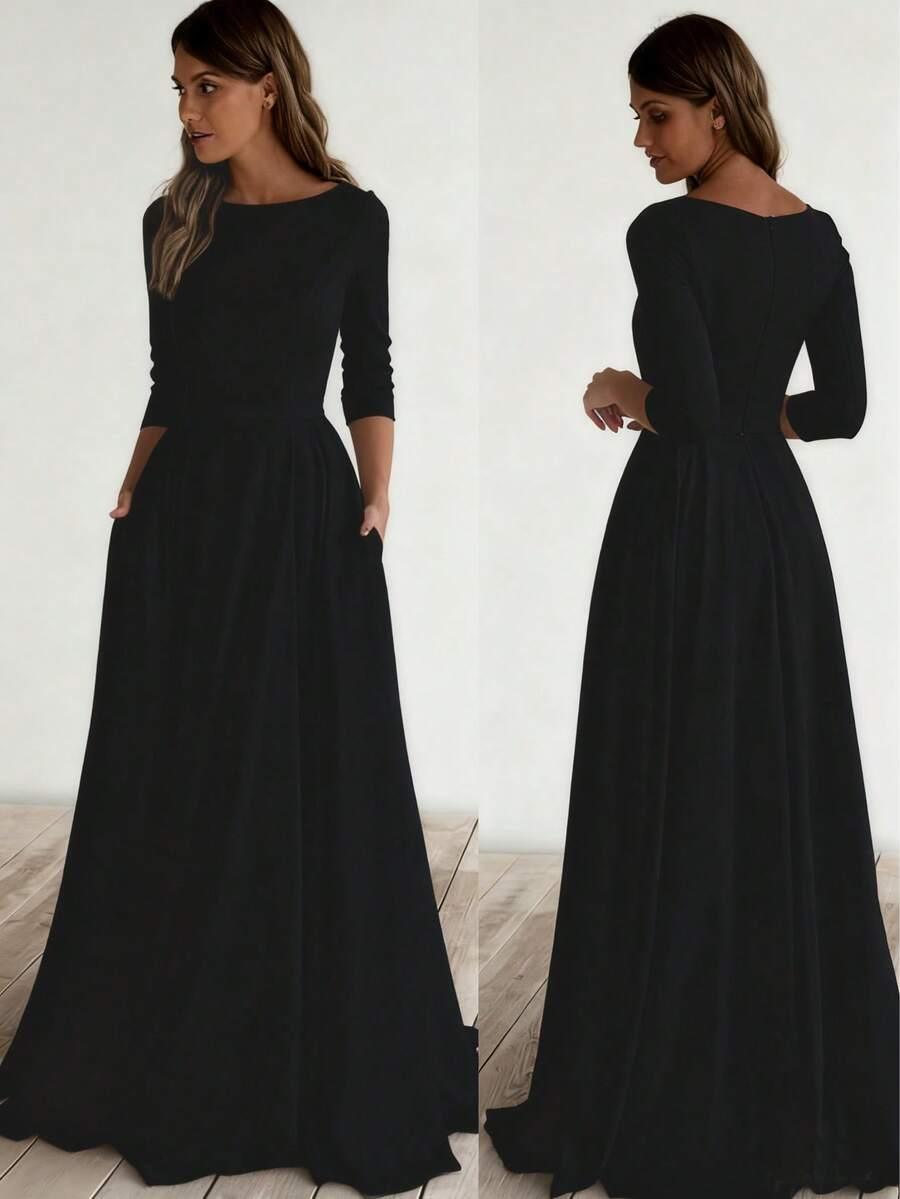 CZARNA MAXI SUKIENKA