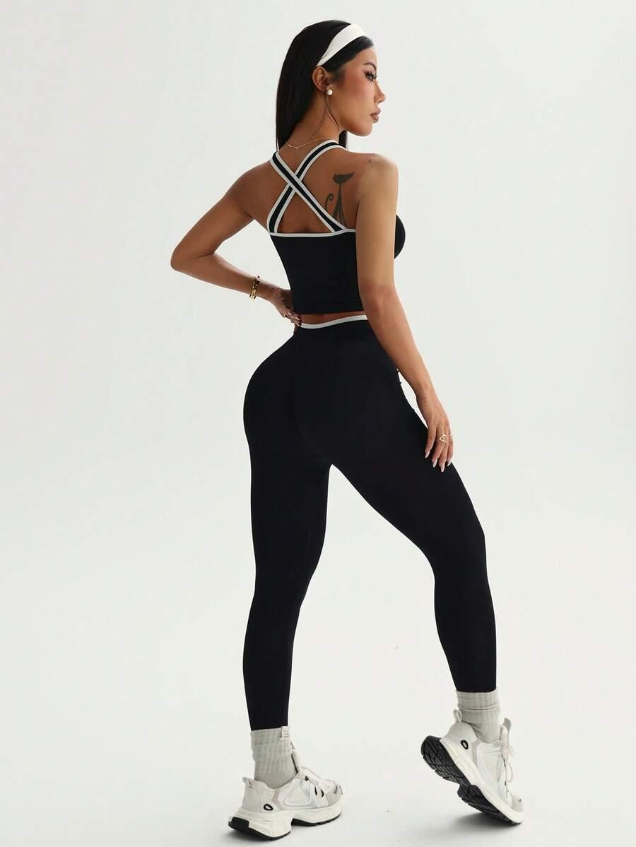 czarne legginsy casual