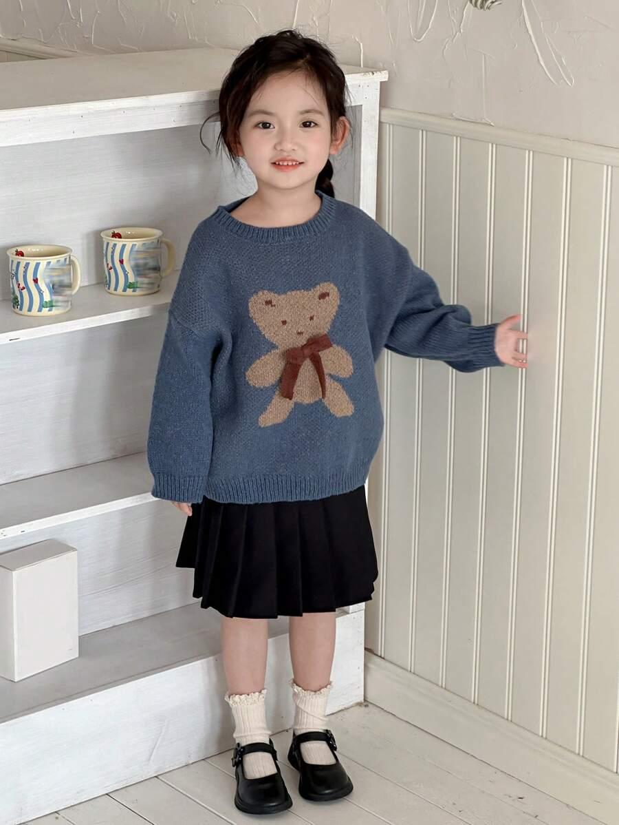 sweter okrągły dekolt wzór