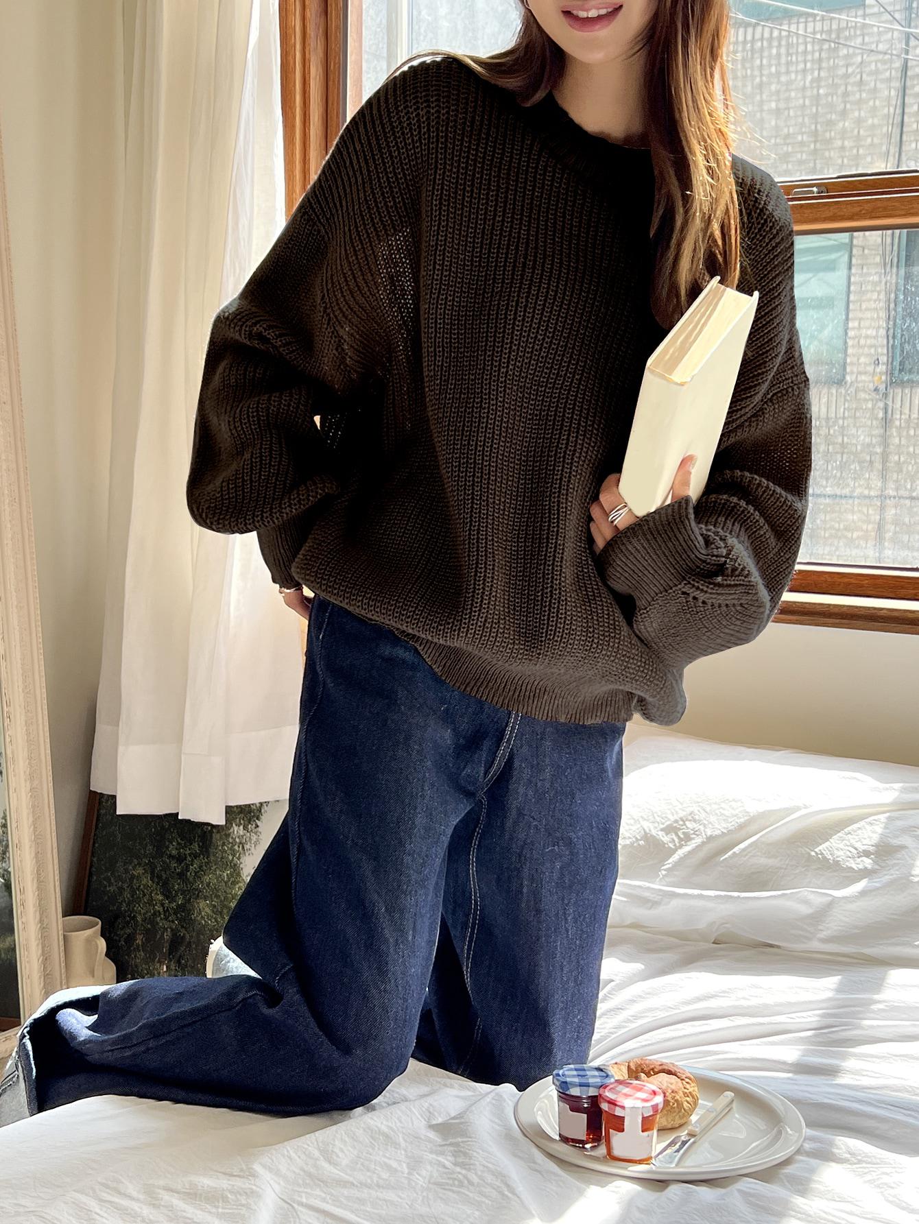 BRĄZOWY SWETER CASUAL