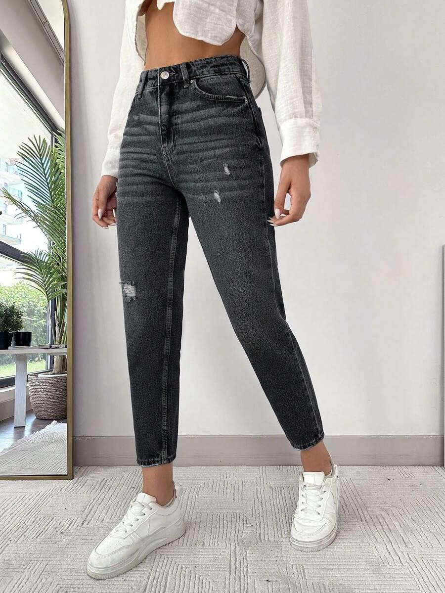 CZARNE SPODNIE JEANS