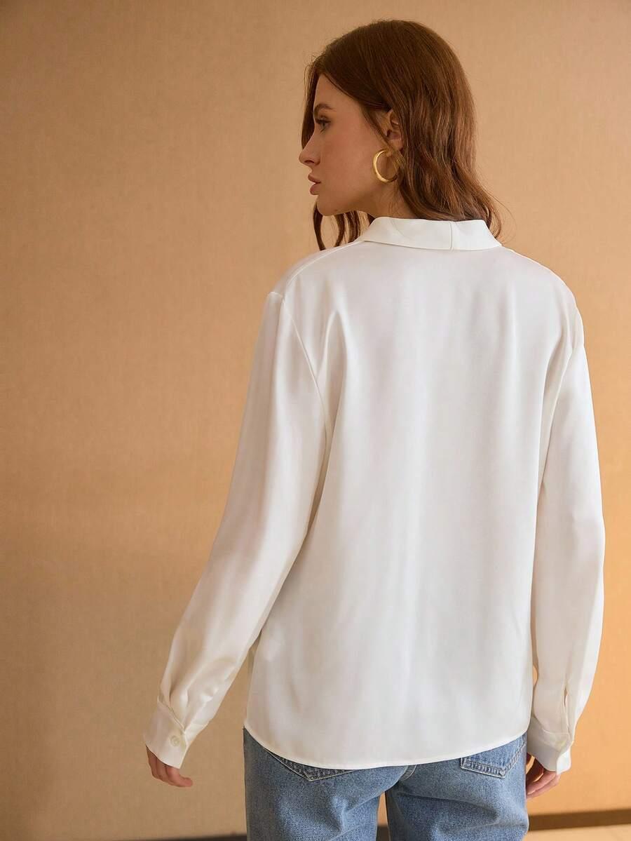 BIAŁA KOSZULA V-NECK