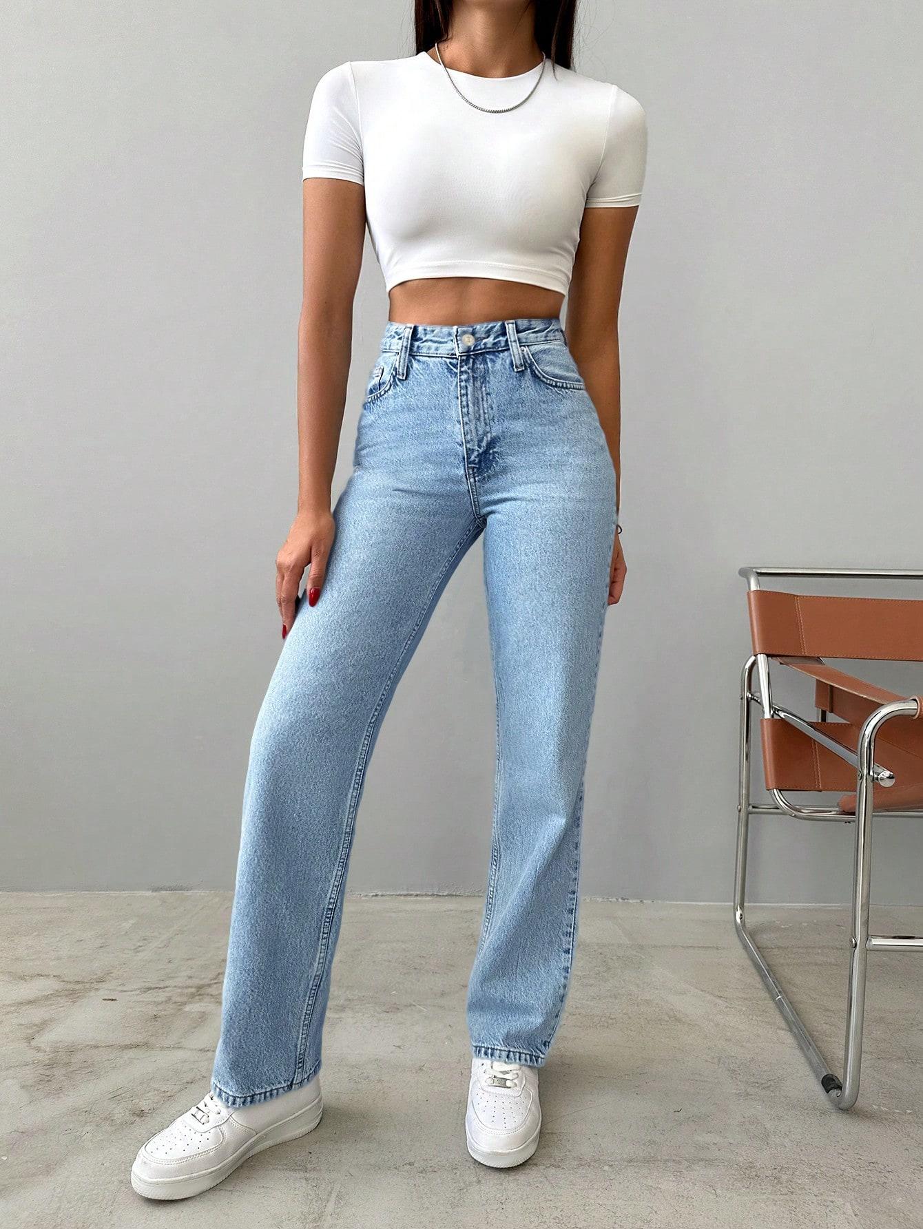 SPODNIE JEANS PROSTE NOGAWKI