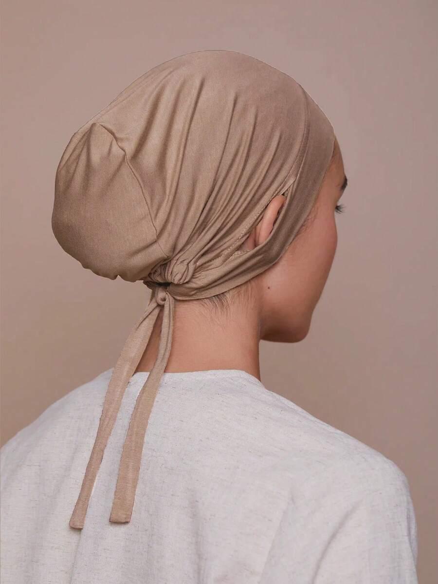 brązowy turban na głowę