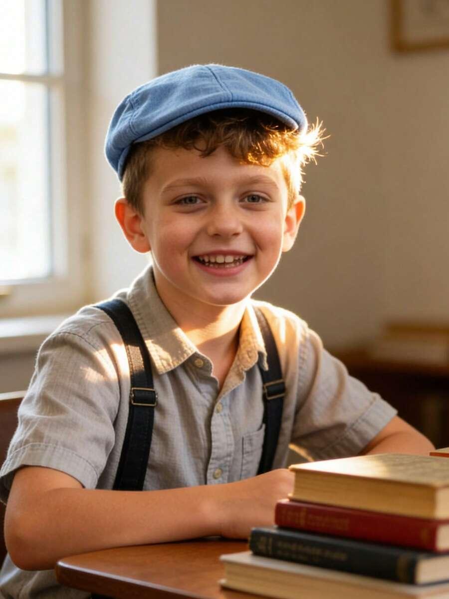 niebieska czapka beret