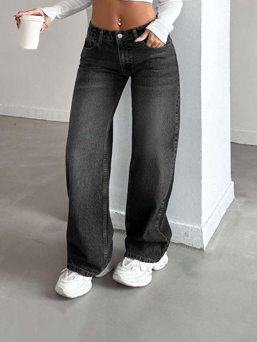 SZARE SPODNIE JEANS