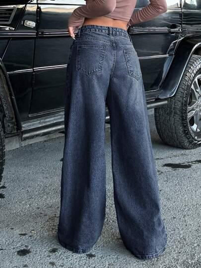 SZEROKIE SPODNIE JEANS