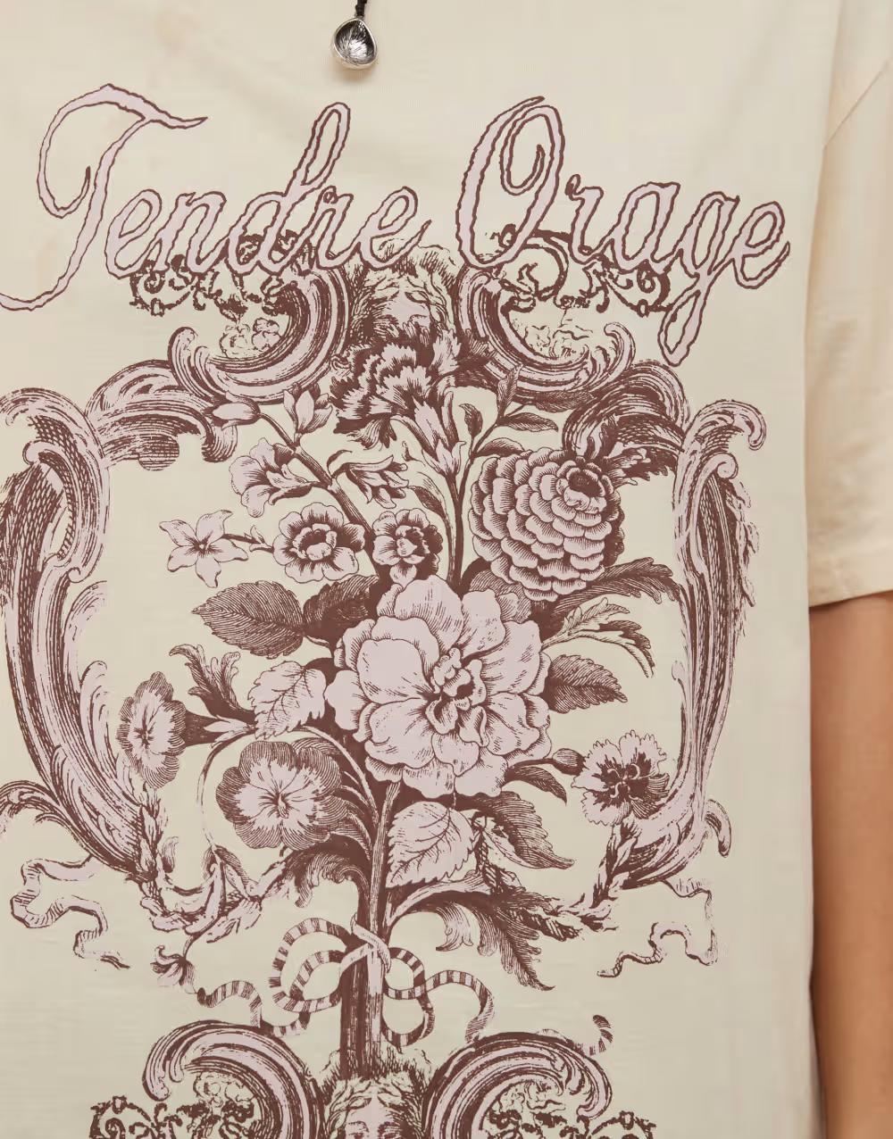 beżowy t-shirt print
