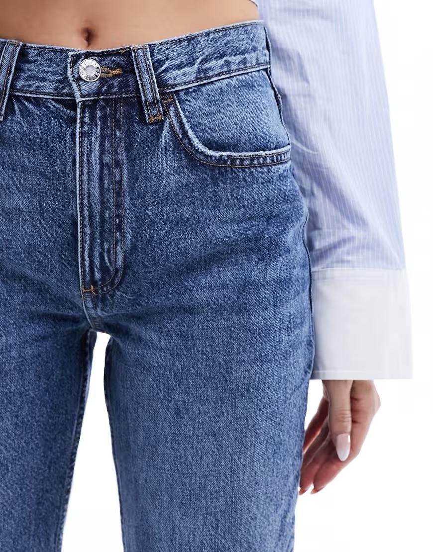 niebieskie SPODNIE JEANS PROSTA NOGAWKA