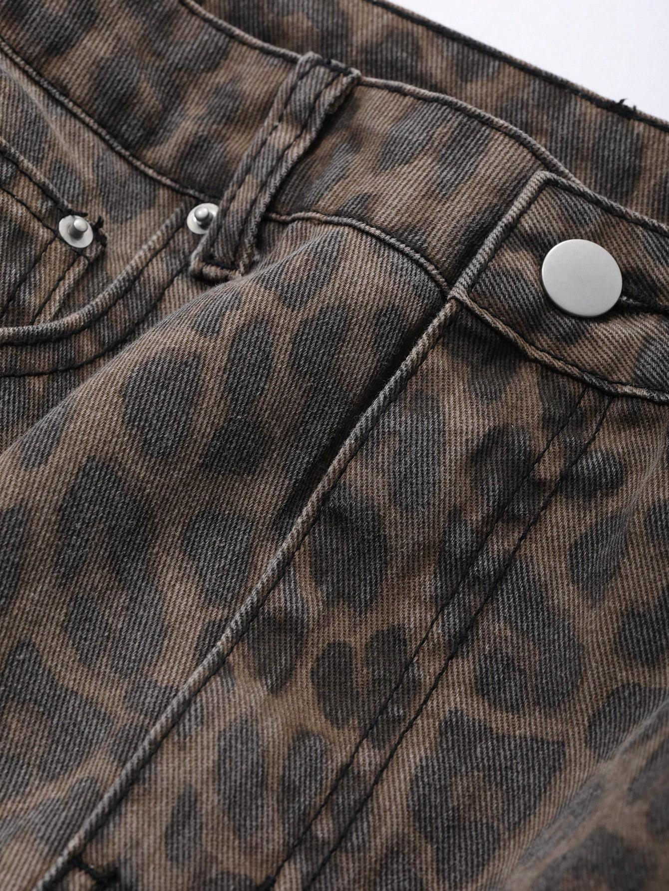 SPODNIE JEANS ANIMAL PRINT