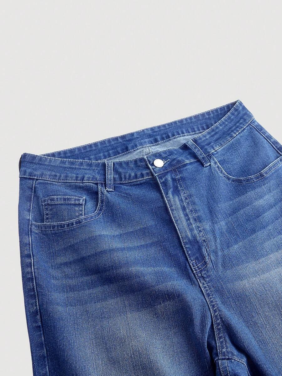 spodnie dzwony jeans haft