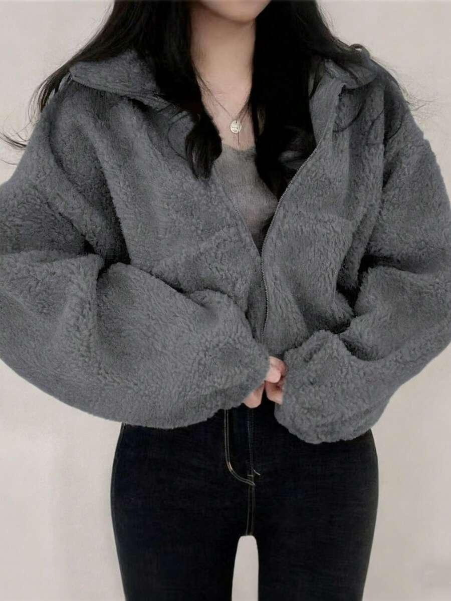 SZARA BLUZA ZAMEK