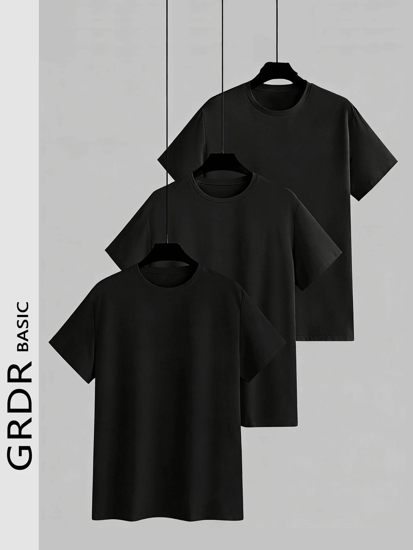 czarny t-shirt 3-pack