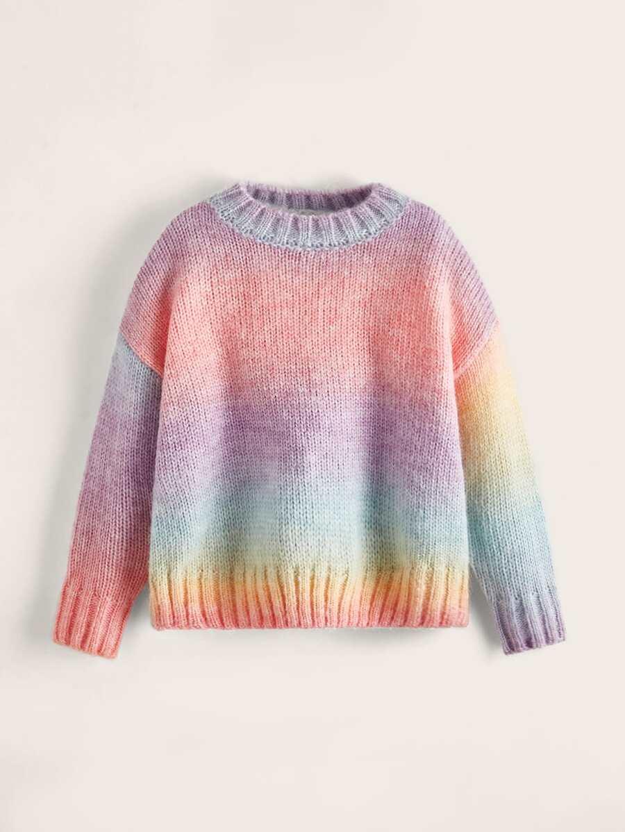 dzianinowy sweter ombre