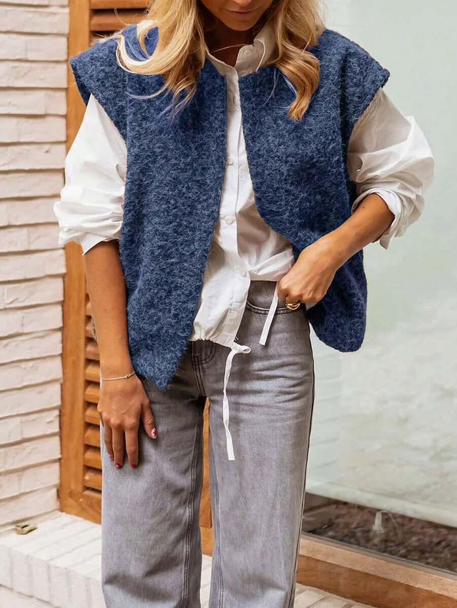granatowa kamizelka casual