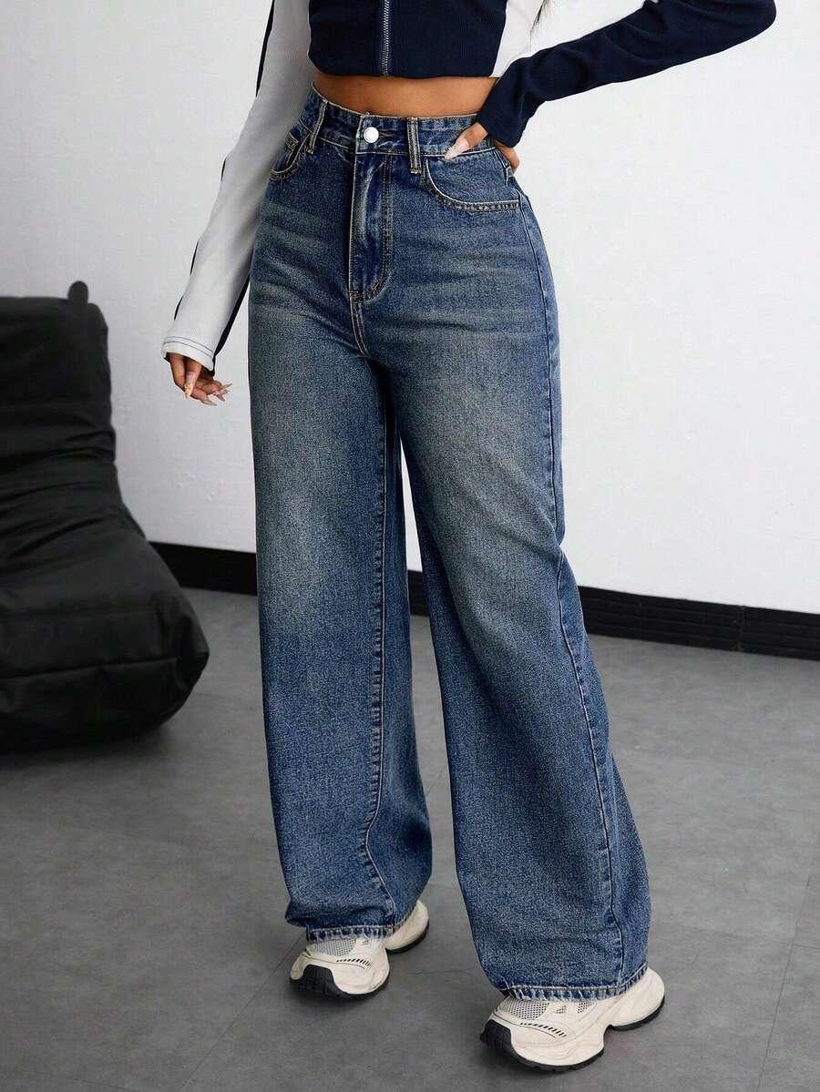 spodnie jeans wysoki stan