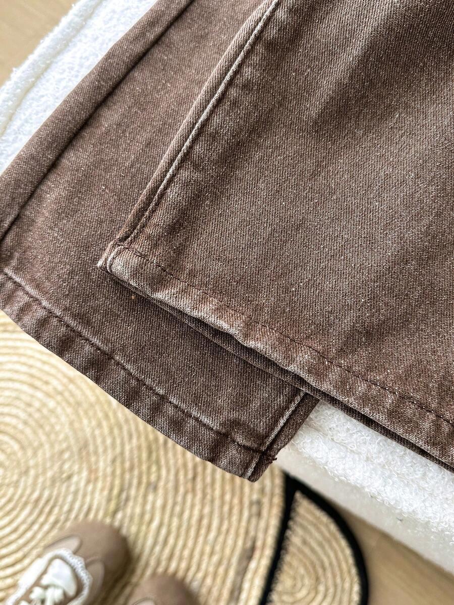 BRĄZOWE SPODNIE jeans