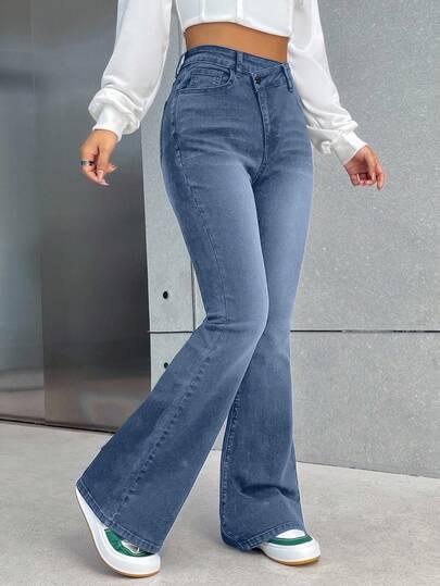 niebieskie jeansy casual