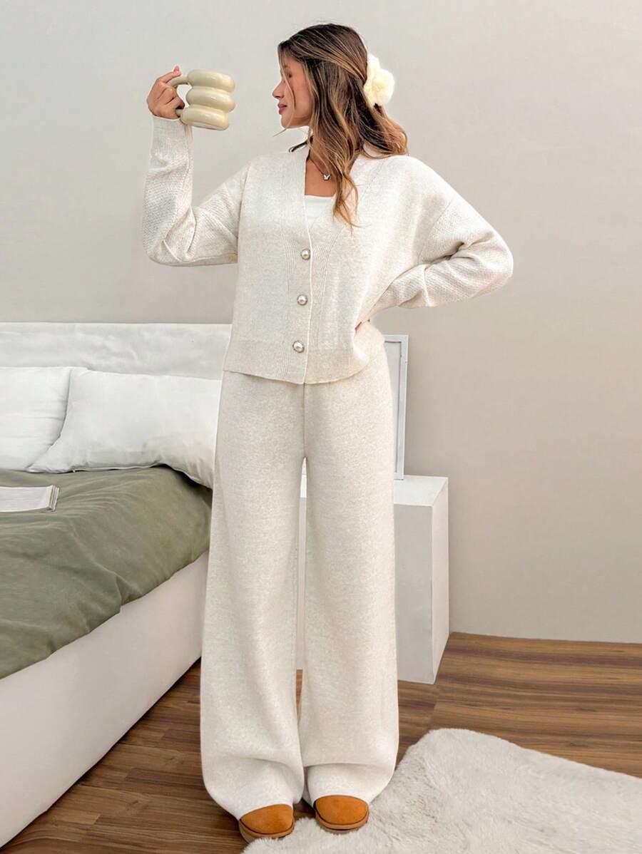 BEŻOWY SWETER GUZIKI 