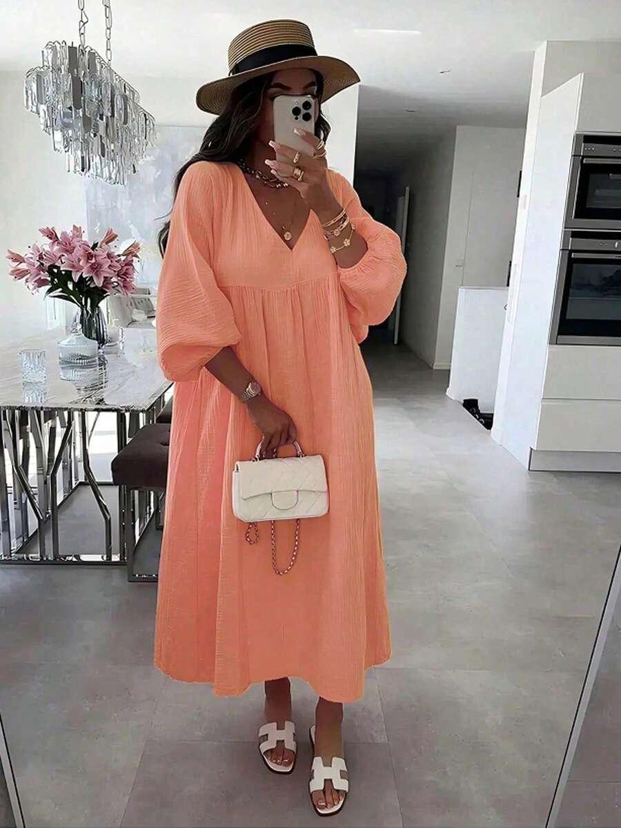 MAXI SUKIENKA V-NECK