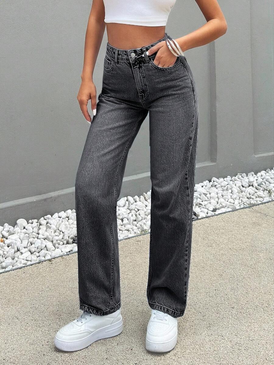SZARE SPODNIE JEANS
