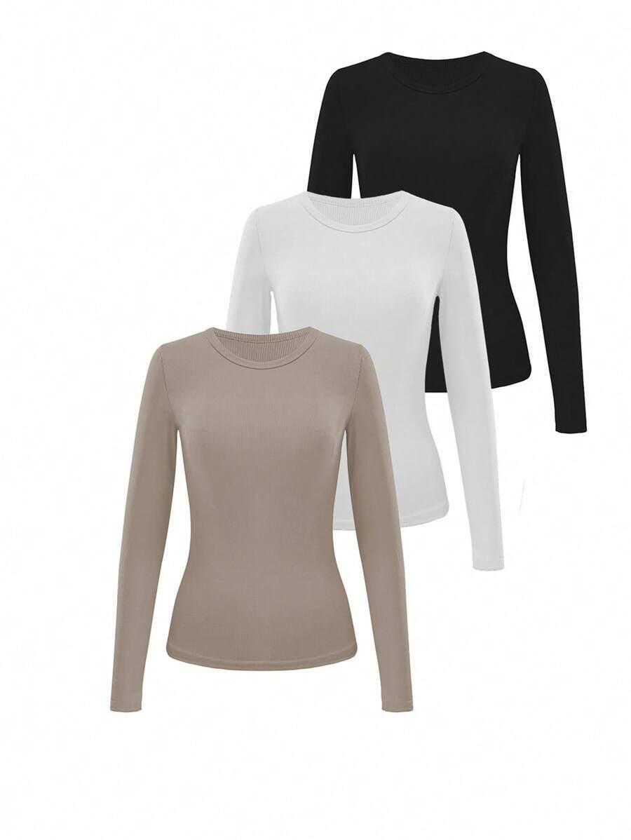 bluzka z długim rękawem 3-pack