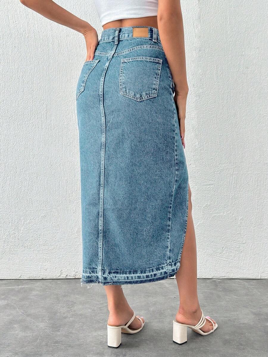 midi spódnica jeans