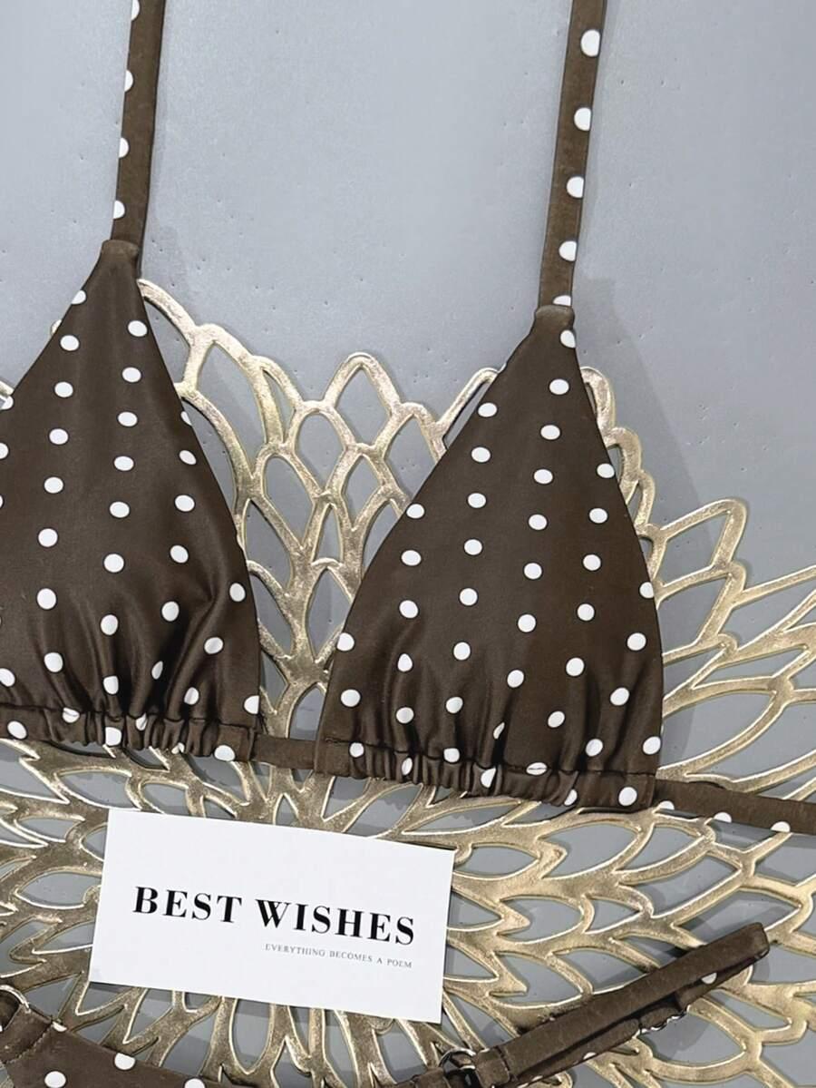 KOMPLET BIKINI WIĄZANY W GROSZKI
