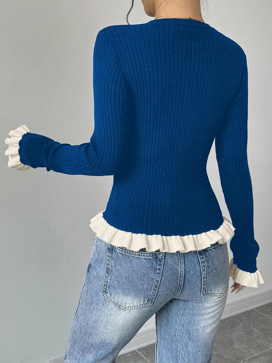 SWETER KARDIGAN kontrast