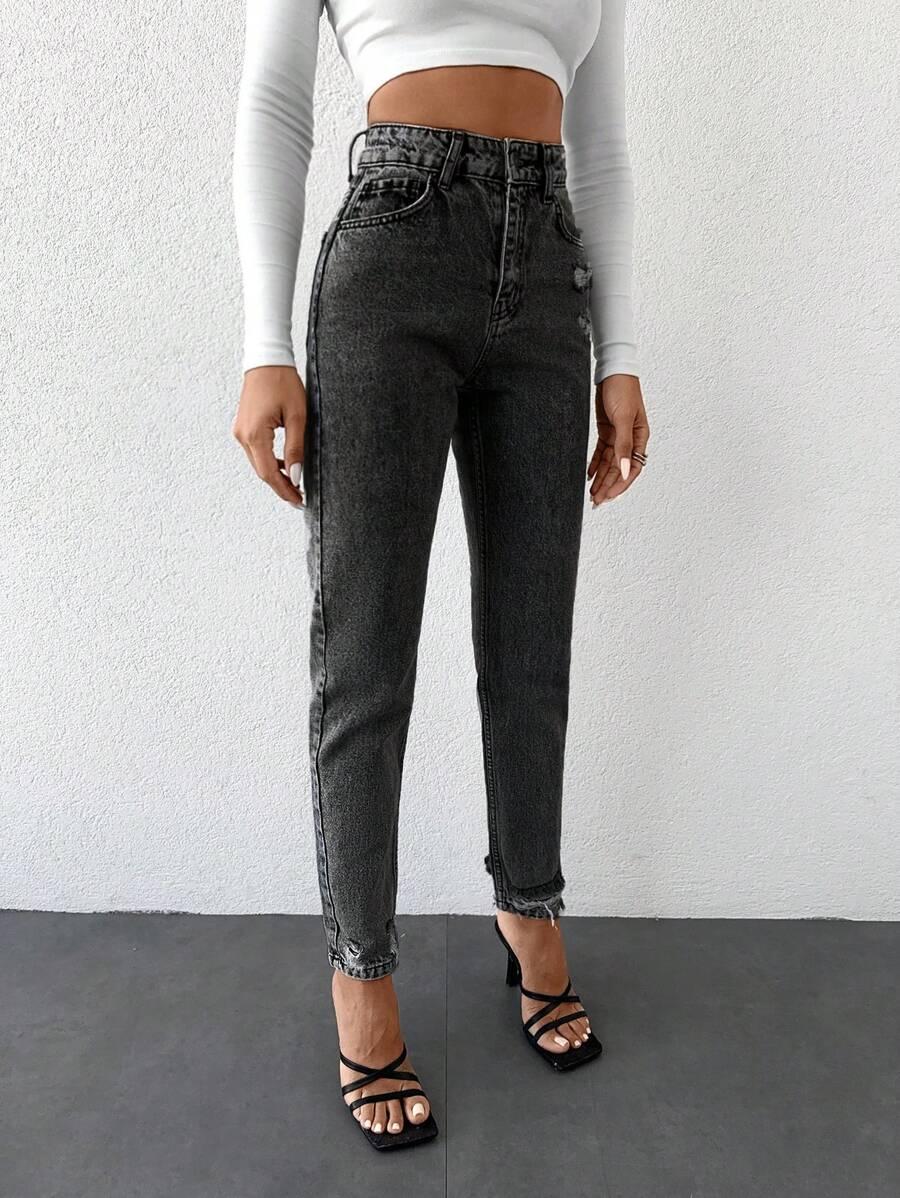CZARNE SPODNIE JEANS