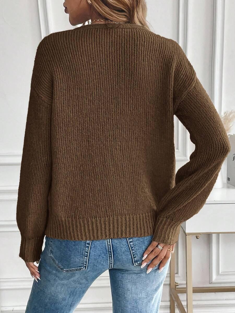 brązowy sweter wiązania
